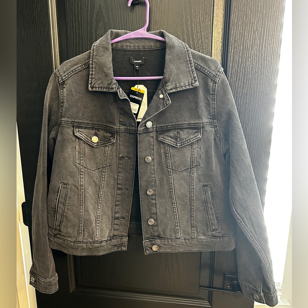 Express Black Washed Denim Jean Jacket